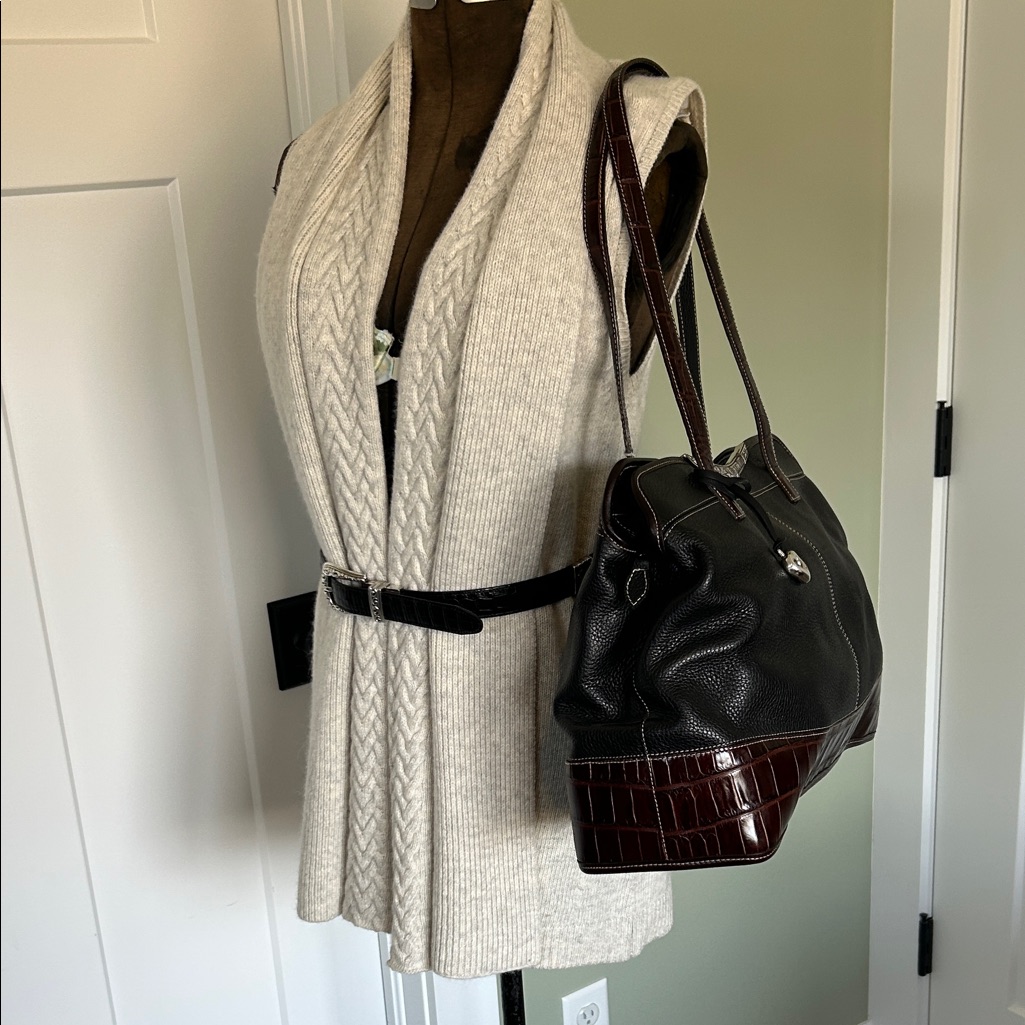 Brighton Large Handbag With Matching Reversable Belt City Chic Collection Nwt